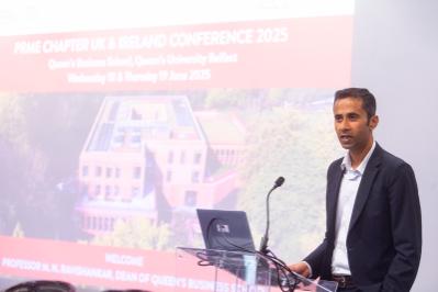 Dean of school on stage